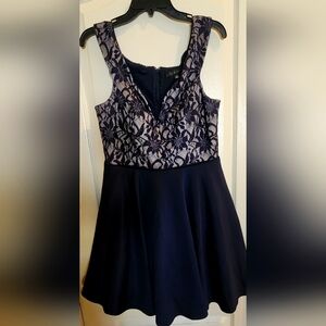 City Studios Navy and Silver Cocktail Dress